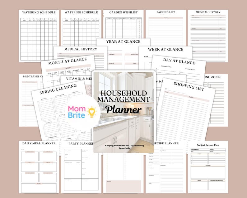 Household Management Planner Printable | Home Organization Binder ...