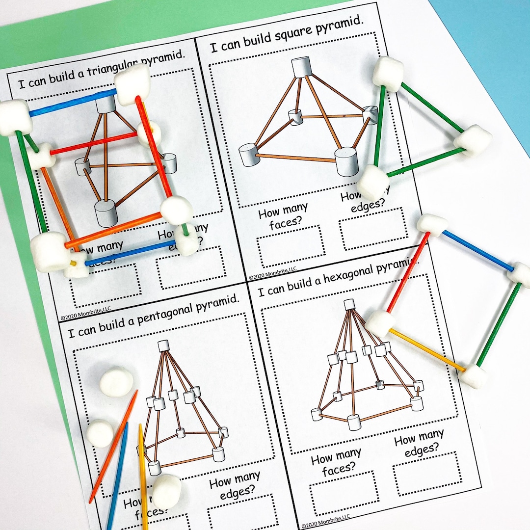 Toothpick Triangle Math Problem Marshmallow and Toothpick Geometry Game | Printable Puzzle Games for ...