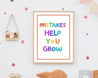 Positive Affirmation Wall Art for Kids Printable, Motivational Quotes for Classroom and Nursery Decor, Inspirational Digital Download Prints