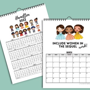 Hamilton 2022 Wall Calendar Broadway Musical Gift Desk | Etsy Canada