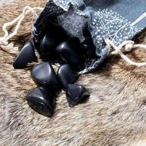 Obsidian Tears with Bag - Apache Tears - Gem Stones