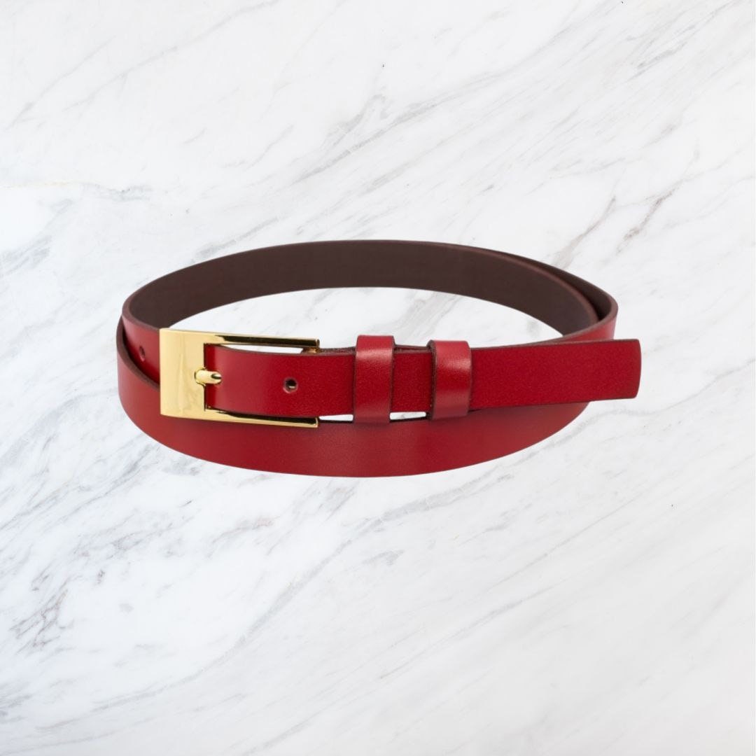Borbonese Red Genuine Leather Women Belt