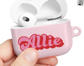 Retro Airpod Case Personalized, Pink Airpod Pro Case Custom Airpod Case with Name, Airpod 3 Case Cute, Airpod 4 Case Airpod Pro Case