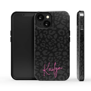 Personalized Phone Case Trendy Black Leopard Apple iPhone 13 Pro, iPhone 12, iPhone 11, iPhone SE, iPhone Xr, iPhone Xs, iPhone X, Samsung