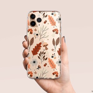 FALL Phone Case for Iphone or Samsung, Clear Fall Phone Case, Fall Leaves, Fall Pattern