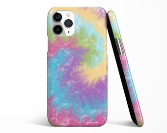 Tie Dye Phone Case for Iphone, Colorful Tie Dye Print Iphone Case Rainbow Hippy Pattern