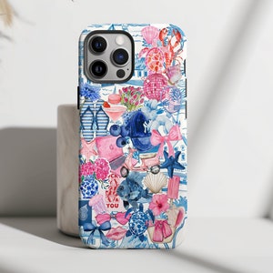Kokette Collage Telefon Fall niedliche Preppy Ästhetische iPhone Case für iPhone 15 14 13 12 11 Pro Max 8 Plus X Samsung Galaxy S24 23 S22 S20 Ultra