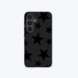 Samsung Handyhülle mit schwarzem Stern-Design für Samsung Galaxy S24, S23, S22, S21, S20 Plus, Ultra, Black Phone Case, Star Phone Case Black