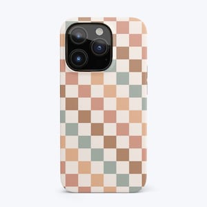 BOHO CHECKERS Case | For iPhone 15 Pro Case, iPhone 14 Case, iPhone 13 Case, iPhone 12 Pro Max More Models, Abstract Fall Checkerboard Print