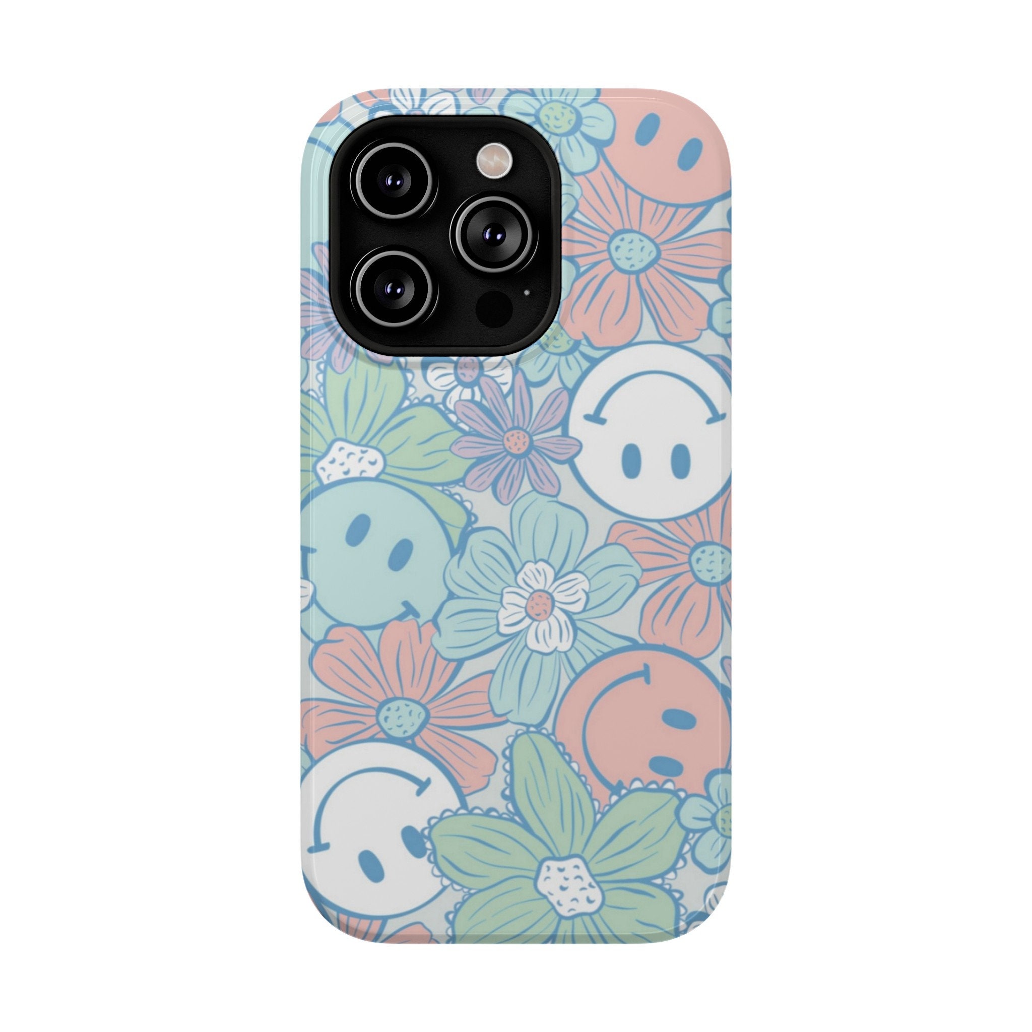 Bon Smiley Mignon Fleur Verte Ins Capa Pour Iphone14 X Xr 12 Mini 13 Pro Max Xsmax 8 7 Plus 11 Dessin Animé Coque De Téléphone Coque En Silicone – acheter les