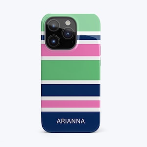 Iphone-hoesje aangepast iPhone-hoesje Gepersonaliseerde iPhone-hoesje met naam Telefoonhoesje Preppy telefoonhoesje Preppy iPhone-hoesje monogram