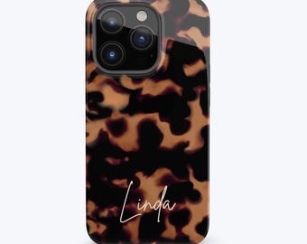 Tortoise Shell iPhone Case Personalized Name iPhone 17 16 Pro Max Case Custom iPhone 15 14 13 12 Pro Case iPhone XS 8 7 Plus