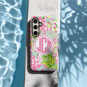 Telefoonhoesje gepersonaliseerd monogram telefoonhoesje monogram cadeaus voor haar Preppy iPhone-hoesje ananas telefoonhoesje zomer telefoonhoesje met initialen