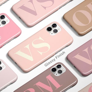Monogram telefoonhoesje gepersonaliseerde initiaal iPhone 13 hoesje aangepaste iPhone 13 Pro Max hoesje iPhone 11, 12, XS 8 7 plus XR Samsung Galaxy