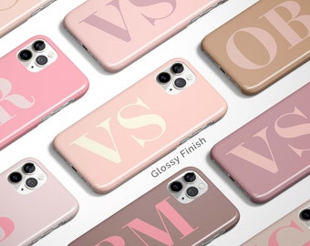 LUXE MONOGRAM Phone Case | Personalized Minimal Initial Design, For iPhone 16 Pro Max, 16e, 15 Plus, 14 Pro, 13, 12 Mini – MagSafe Option