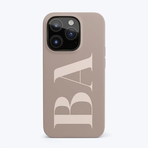 PERSONALIZED INITIALS for iPhone 15 Pro Max Case iPhone 14 Pro Case iPhone 13 Case iPhone 12 Case More Models, Beige Mocha Luxe Coloured
