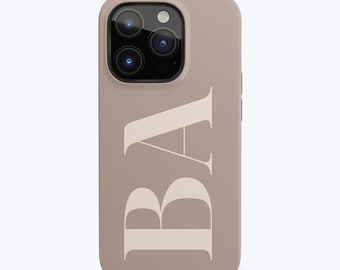 PERSONALIZED INITIALS for iPhone 15 Pro Max Case iPhone 14 Pro Case iPhone 13 Case iPhone 12 Case More Models, Beige Mocha Luxe Coloured