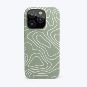 Abstract Lines Phone Case Abstract Line Art, MagSafe – For iPhone 16e, 16 Pro Max, 15 Plus, 14, 13 Mini, 12, 11, Samsung Google Pixel Green