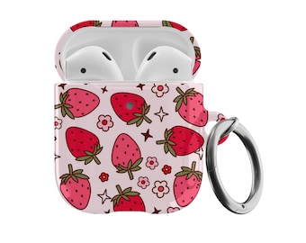 Strawberry Daisy Airpod Case, Preppy Summer Aesthetic, Air Pod Pro Case, Airpods 1 and 2 Case, 1st 2nd Generation, Airpods Max, Keychain