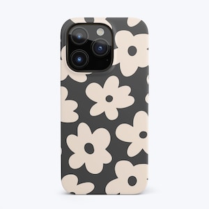 Coque BLACK DAISY Coque pour iPhone 15 Pro, iPhone 15, iPhone 14 Pro Max, Samsung, Google Pixel - Coque de protection esthétique pour femmes