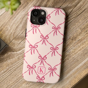 Coquette Phone Case Preppy and Cute Phone Case Bow Aesthetic Cover iPhone 15 14 13 12 11 Pro Max Plus Samsung S24 S23 S22 S21 Ultra Pixel 8