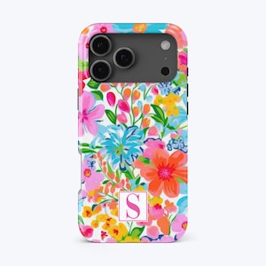 iPhone Case Monogram Phone Case iPhone 17 Pro Max Case Cute Phone Case for iPhone 16 Floral iPhone 15 14 13Pro Max Plus
