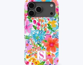 iPhone Case Monogram Phone Case iPhone 17 Pro Max Case Cute Phone Case for iPhone 16 Floral iPhone 15 14 13Pro Max Plus
