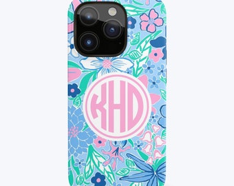 Iphone Case Monogram Phone Case Preppy Monogram iPhone Case Personalized Preppy Phone Case Floral Phone Case Summer Phone Case Monogram