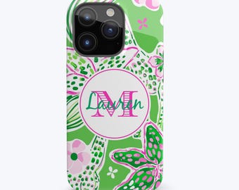 Iphone Case Custom iPhone Case, Personalized iPhone Case with Monogram, Phone Case Tropical, Preppy Phone Case, Preppy Iphone Case Samsung