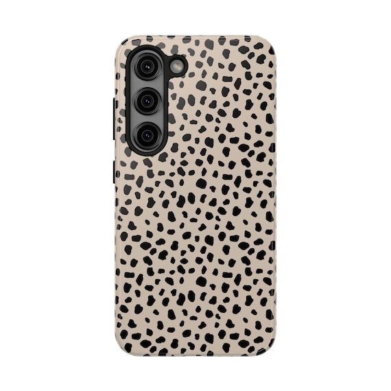 Neutral Samsung Phone Case Tan Dalmatian Dot Print, Minimalist Beige Phone Case, Samsung S25 Ultra Case, S25 Plus Case, S24 Ultra Case