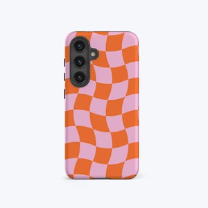 S24 Phone Case Checkered Case for Galaxy 24 Ultra Case Samsung 24 Case Cute, Samsung S24 Plus Case Wavy Phone Case Checker Phone Case Trendy