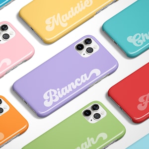 Retro Name iPhone Fall personalisierte Name iPhone 11 Fall Benutzerdefinierte iPhone 12 13 Pro Max Fall iPhone XS 8 7 Plus XR Samsung Galaxy Google Pixel