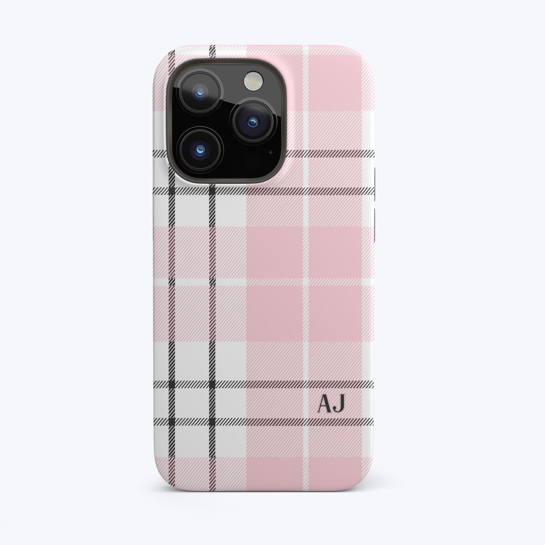 Personalized Phone Case Pink Plaid Print for Apple iPhone 17 Pro Max ...