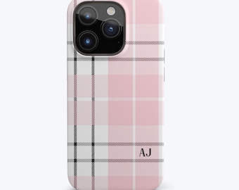 Personalisierte Handyhülle rosa karierter Druck für Apple iPhone 17 Pro Max Fall iPhone 17 16e, 16, 15 14 13 12 Pro Max Plus Samsung Geschenk für Sie