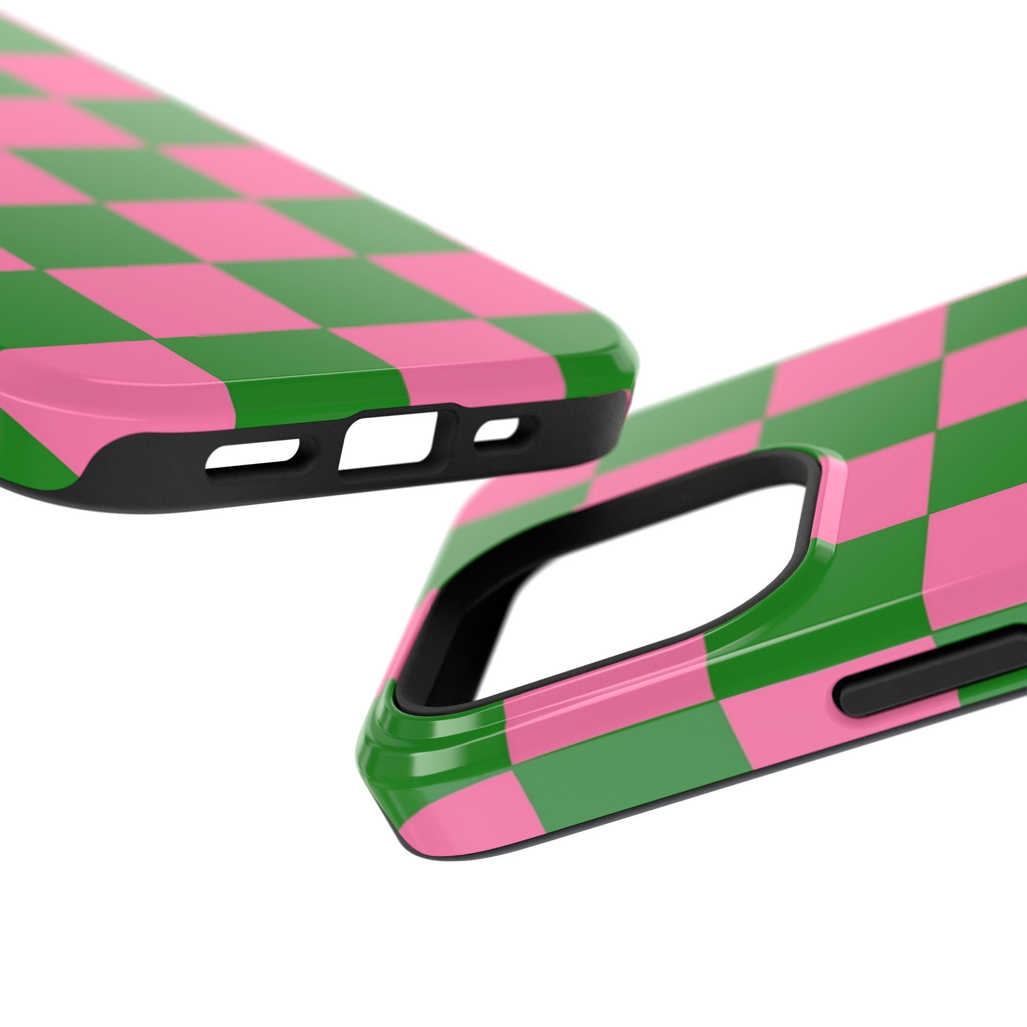 Green Pink Checkered Phone Case for iPhone 13, iPhone 14 Pro Max, iPhone 11  Case, More Models Available, Check Pattern, Trending