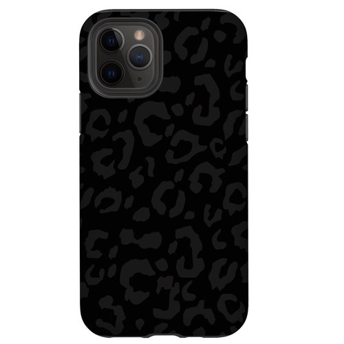 Black and Gray Leopard Print Iphone Case Black on Gray Etsy