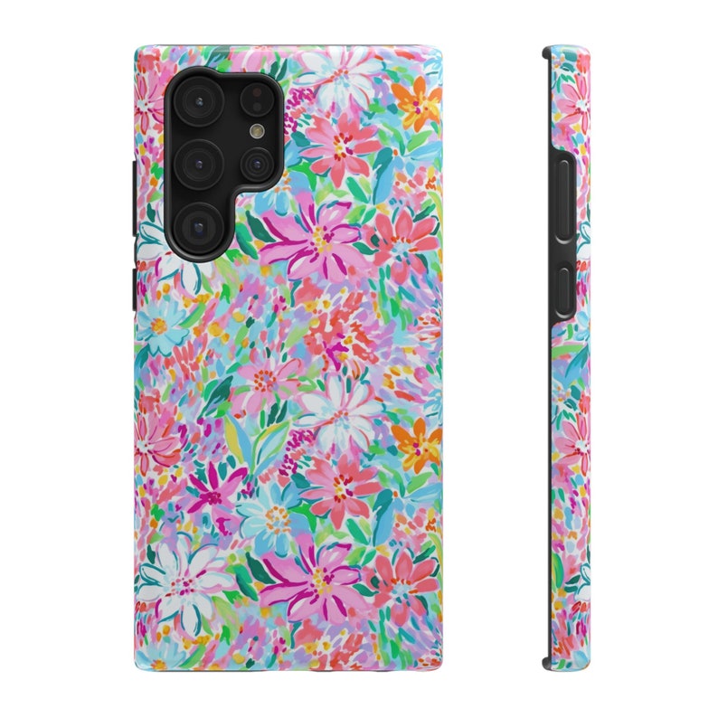 Elegante Blumenmuster Handyhülle, Frühling und Sommer Handyhülle, iPhone und Samsung Hülle, Blumenmuster Handyhülle, süßes Handyzubehör Bild 3