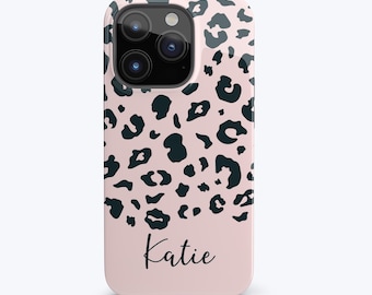 iPhone 15 Plus Leopard Phone Case Personalized iPhone Case Custom Initial iPhone Case Monogram iPhone 17 16 14 13 12 11 Pro Max Samsung S23