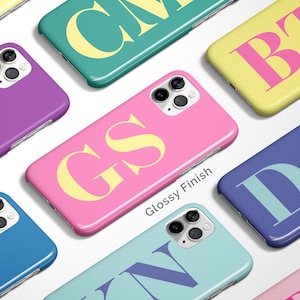 INITIAL Phone Case iPhone Initial iPhone Case Bright Colors, Personalized Gift for Women