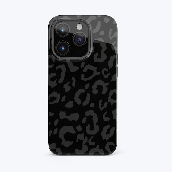 Black Leopard Phone Case for iPhone Black on Black Leopard Print iPhone 14 Case, iPhone 14 Plus Case, iPhone 14 Pro Case, iPhone 14 Pro Max
