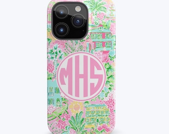 Etui na telefon z monogramem Etui na iPhone'a w stylu preppy Spersonalizowany prezent w stylu preppy - Etui na telefon w stylu preppy Etui na iPhone'a z inicjałem Etui na iPhone'a w stylu preppy lato Plaża