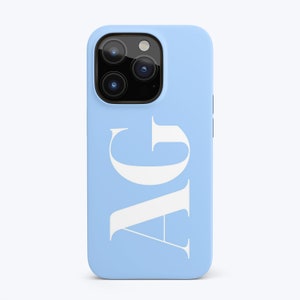 CUSTOM INITIAL iPhone Case Baby Blue Personalized Monogram iPhone 15 Case Your Name iPhone 14 Pro Max Case iPhone 11 12 13 XS 8 Plus Pixel