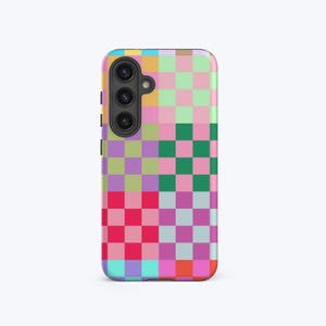 COLORFUL CHECK Case | For Samsung Galaxy S24 Case, Galaxy S23 Plus Case, Galaxy S22 Case, Y2k Print, Retro Checkered Phone Case