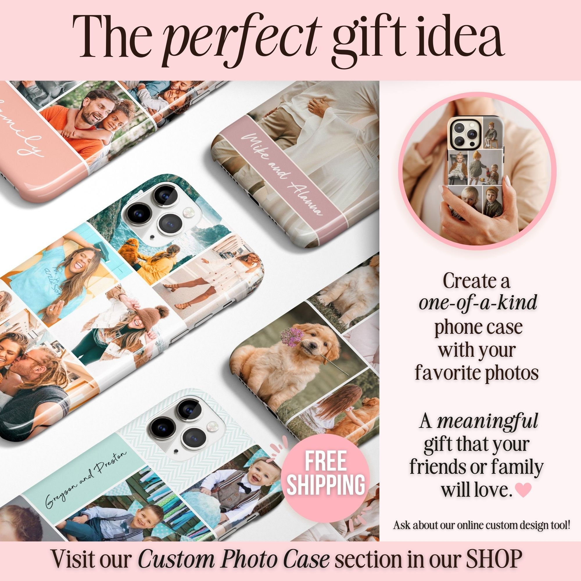 Nude Pink Phone Case PERSONALISED Initial Name Cover for