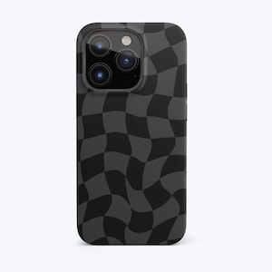 Black Checkered Phone Case Trendy Checkerboard Print Cover for iPhone 13 Pro Max Mini 12 11 XR XS SE 5 6 7 8 Plus, Samsung Google Pixel