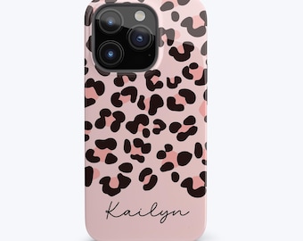 Etui na telefon Leopard Etui na iPhone'a w kolorze różowym Spersonalizowane etui na iPhone'a Etui na telefon Leopard do iPhone'a 17 16 Samsung Galaxy, Google Pixel Opcja Magsafe