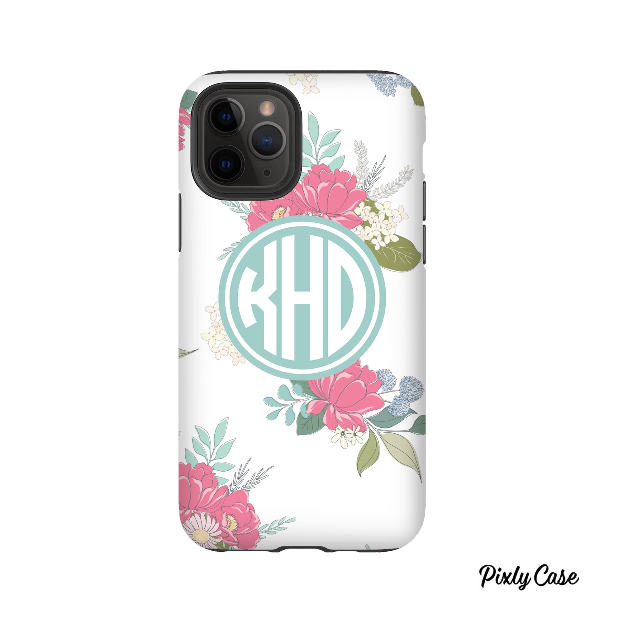 Iphone 11 Cases Cute Floral Monogram Iphone 7 Phone Cases Etsy