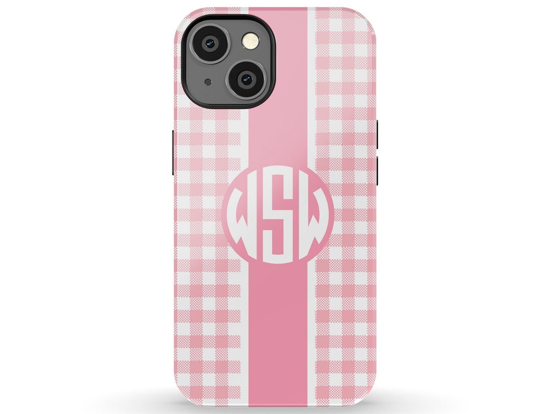 Monogram Phone Case, iPhone 13 Case, Pink Monogram iPhone 13 Pro Case