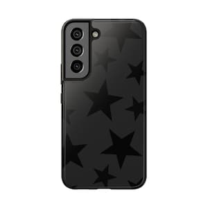 Samsung Phone Case with Black Star Design for Samsung Galaxy S24, S23, S22, S21, S20 Plus, Ultra, Black Phone Case, Star Phone Case Black