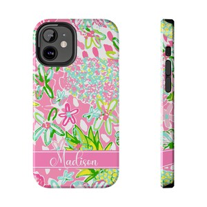 pink preppy personalized monogram iphone case for summer
